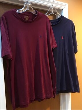 Polo by Ralph Lauren Burgundy & Navy Short-Sleeve Crew Neck Tees